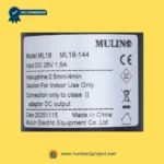 MULIN ML18-144 actuator label DC 28V 1.5A recliner lift chair motor specification plate close up motion furniture Number2project