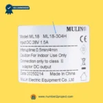 MULIN ML18-304H linear actuator label close up showing DC28V 1.5A input recliner lift chair motor specifications Number2project