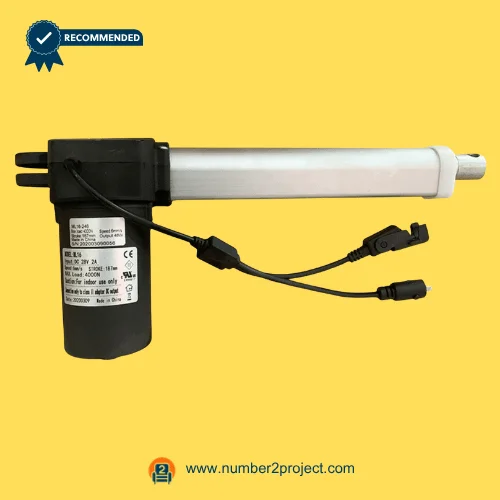 Mulin ML16-246 Linear Actuator for Catnapper ReclinerLift Chair – Side View with Cable Mulin ML16-246 linear actuator recliner lift chair motor with dual cable connectors 2 pin and 5 pin motion furniture actuator Number2project