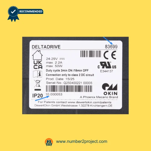 OKIN Betadrive 83699 actuator label close up showing 24-29V 50W specification for recliner lift chair actuator Number2project