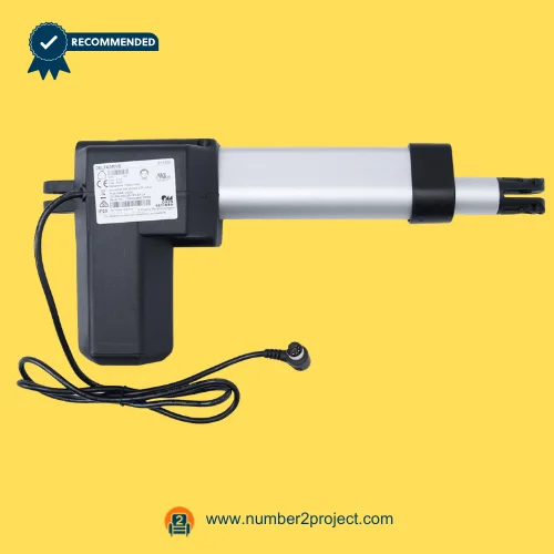 OKIN Deltadrive B11359 Linear Actuator for Adjustable Bed Head Section – Full View OKIN Deltadrive B11359 linear actuator head motor for adjustable bed base with aluminum drive tube and DC cable Number2project