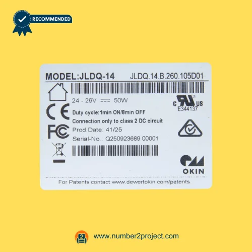 OKIN JLDQ.14.B.260.105D01 linear actuator specification label 24-29V 50W adjustable bed actuator identification sticker Number2project