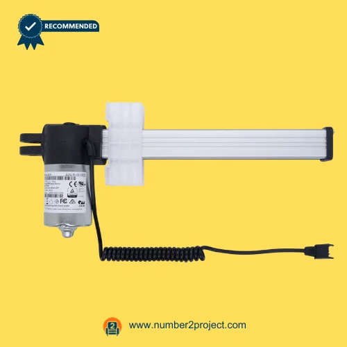 OKIN JLDQ.18.118.170F01 Linear Actuator for ReclinerLift Chair – Front View OKIN JLDQ.18.118.170F01 linear actuator for power recliner lift chair motor with aluminum extension tube and coiled connection cable motion furniture actuator Number2project