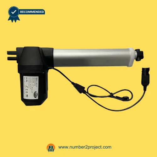 RMT R8112 Linear Actuator Remacro Motor for ReclinerLift Chair – Full Assembly View RMT R8112 linear actuator Remacro motor for power recliner and lift chair with aluminum extension tube motor housing and connector cable motion furniture actuator Number2project