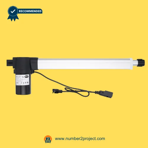 RMT R811A12500323 Linear Actuator for ReclinerLift Chair – Full Assembly View RMT R811A12500323 linear actuator motor for power recliner and lift chair with aluminum extension shaft and integrated motor housing motion furniture actuator Number2project