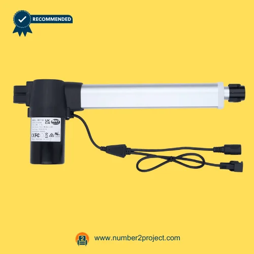 RMT R811A22375198 Linear Actuator for ReclinerLift Chair – Full Assembly View RMT R811A22375198 linear actuator motor for power recliner and lift chair with aluminum extension tube motor housing and connector cable motion furniture actuator Number2project