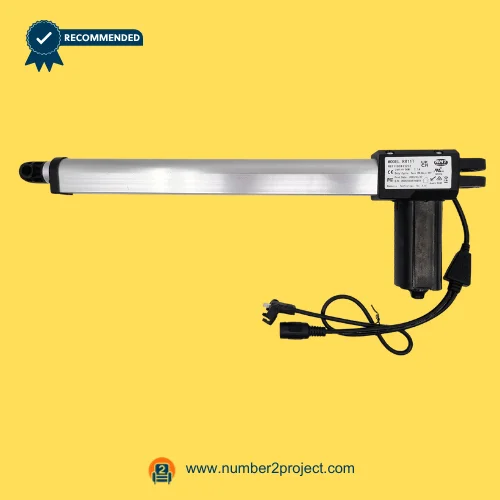RMT R811T02433252 Linear Actuator for ReclinerLift Chair – Full Assembly View RMT R811T02433252 linear actuator motor for power recliner and lift chair with aluminum drive shaft and motor housing motion furniture replacement actuator Number2project