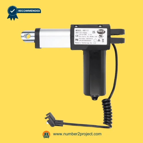 RMT R811T41170025 Linear Actuator for ReclinerLift Chair – Motor Assembly Side View RMT R811T41170025 linear actuator motor for power recliner and lift chair with coiled cable connector motion furniture actuator replacement Number2project