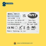 RMT R812102123245 linear actuator specification label model R8121 24V 50W Remacro Technology recliner lift chair actuator identification plate close up Number2project