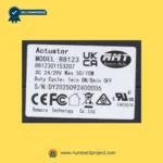 RMT R812301153207 linear actuator label close-up showing Remacro Motor R8123 specifications 24V 29V recliner lift chair actuator Number2project