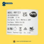 RMT R812302040333 linear actuator specification label model R8123 24V 50W Remacro Technology recliner lift chair actuator identification plate close up Number2project