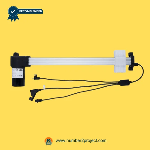 RMT R8123B2045333 Linear Actuator for ReclinerLift Chair with Triple Plug – Full Assembly View RMT R8123B2045333 linear actuator motor for power recliner and lift chair with aluminum extension tube guide block and triple connector cable motion furniture actuator Number2project