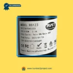 RMT R8123D2045333 linear actuator specification label model R8123 24V 50W Remacro Motor recliner lift chair actuator identification plate close up Number2project