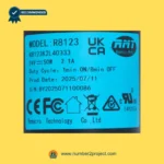RMT R8123K2L40333 linear actuator label close-up showing Remacro Motor R8123 specifications 24V 50W recliner lift chair actuator Number2project