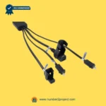 recliner actuator multi cable splitter harness with labeled connectors for power and control ports lift chair wiring system close up Number2project