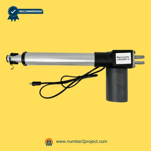 Replacement Linear Actuator for LMD6208C-U Recliner Motor – Side View with Cable linear actuator replacement for LMD6208C-U power recliner lift chair motor with cable connector motion furniture actuator system Number2project