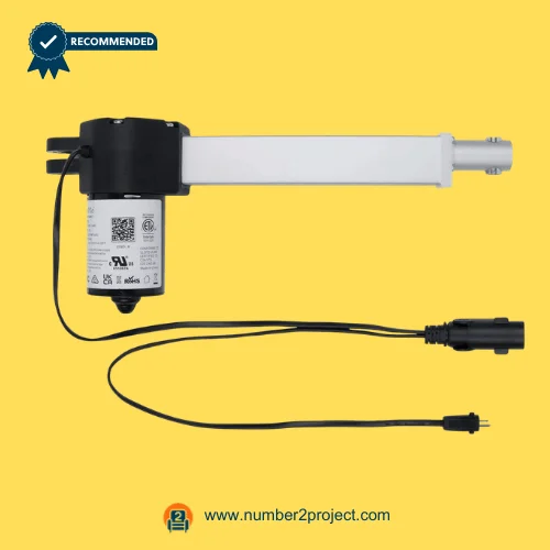 eMoMo 3MTDC 3MLC300-146E Linear Actuator for ReclinerLift Chair – Full View with Cable emomo 3mtdc 3mlc300-146e linear actuator recliner lift chair motor with cable and connectors electric motion furniture actuator full view number2project