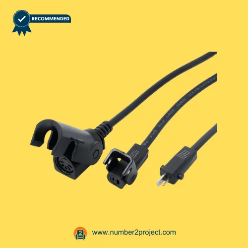 eMoMo linear actuator power cable with 2-pin connector and AC plug for recliner lift chair motor wiring harness close up motion furniture parts Number2project