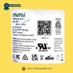 eMoMo 3MTR 3MR134-329EL linear actuator label showing DC29V input 1000N load 41mm sec speed duty cycle QR code and certifications recliner motor Number2project