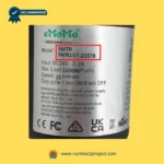 eMoMo 3MTR 3MR157-203TB actuator label showing model number DC24V 2.2A 1500N load recliner motor specification sticker close up Number2project