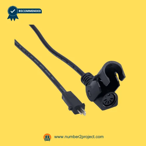 eMoMo recliner actuator power cable with 2-pin connector and AC wall plug motion furniture power cord close up lift chair wiring Number2project