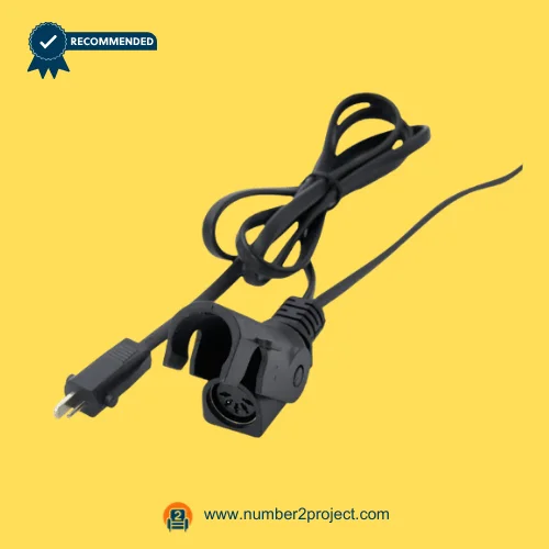 eMoMo recliner actuator power cable coiled with 2-pin socket connector and AC plug for lift chair motion furniture wiring Number2project