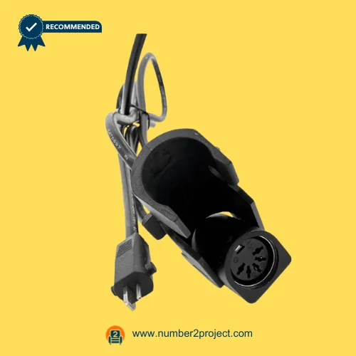 eMoMo recliner actuator power connector close up with 2-pin socket and AC plug cable for lift chair motion furniture wiring Number2project