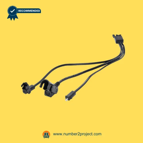 MULIN linear actuator cable harness with multi pin connector and power plugs for recliner lift chair motor wiring close up Number2project