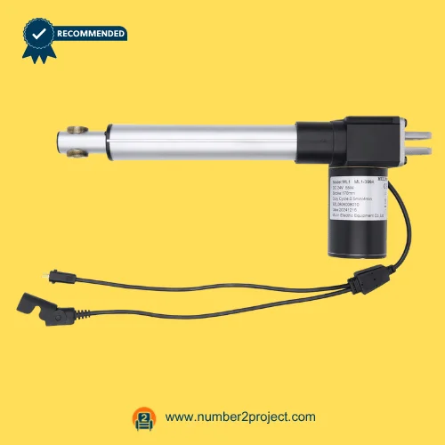 MULIN ML1-399A linear actuator motor for recliner and lift chair with dual connector cables aluminum shaft motion furniture actuator close up Number2project