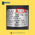 MULIN ML16-263 linear actuator label showing 28V DC input 1.5A stroke 165mm and 6000N load recliner lift chair motor detail close up Number2project