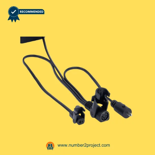 MULIN ML16-328 linear actuator cable connectors with round control port and 2 pin power plug recliner lift chair wiring harness close up Number2project