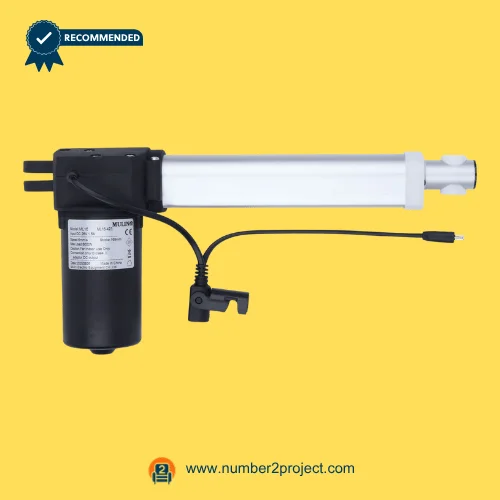 MULIN ML16-423 linear actuator motor with cable and clip connector for recliner lift chair power motion actuator close up Number2project