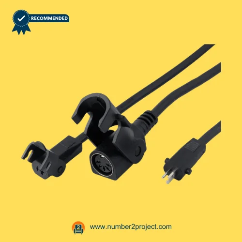 MULIN ML18-003 actuator cable connectors with round multi pin socket and 2 pin power plug recliner lift chair wiring harness close up Number2project