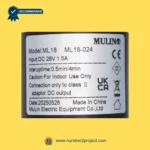 MULIN ML18-024 linear actuator label showing model ML18 DC 28V input interuptime specifications recliner actuator label close up Number2project