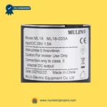 MULIN ML18-033A linear actuator label showing model ML18 DC 28V input interuptime specifications recliner actuator label close up Number2project