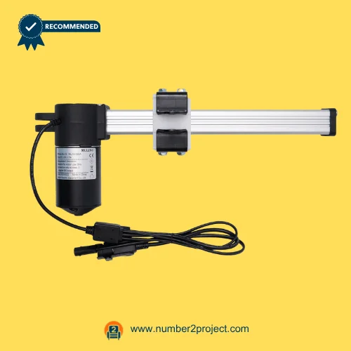 MULIN ML18-033A linear actuator motor with mounting bracket and dual cable connectors for recliner lift chair power motion actuator close up Number2project