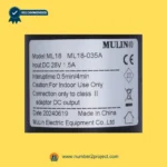 MULIN ML18-035A linear actuator label showing 28V DC input 1.5A duty cycle 0.5min on 4min off recliner motor specifications Number2project