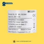 MULIN ML18-044 linear actuator label showing model ML18 DC 28V input interuptime specifications recliner actuator label close up Number2project
