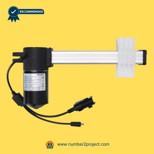 MULIN ML18-044 linear actuator motor with cable and connectors for recliner lift chair power motion actuator close up Number2project