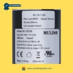 MULIN ML18-112A linear actuator label showing max load 800N speed 18mm/s stroke 200mm 28V DC input recliner motor specifications Number2project
