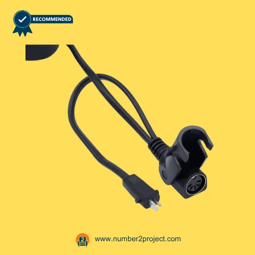 MULIN ML18-277 linear actuator cable connector with round control port and 2 pin power plug recliner lift chair wiring harness close up Number2project