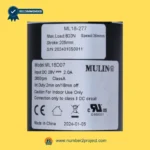 MULIN ML18-277 linear actuator label showing max load 800N speed 36mm/s stroke 205mm 28V DC input recliner motor specifications Number2project