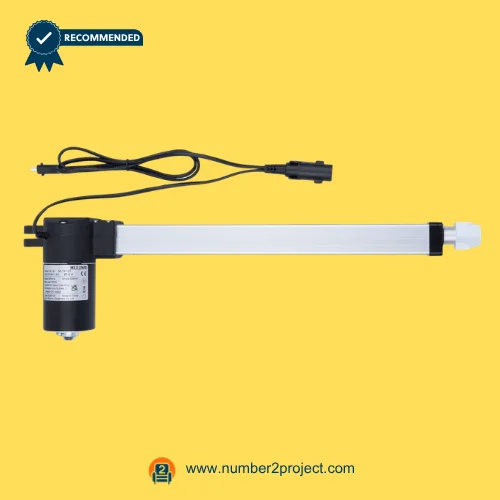 MULIN ML19-120 MOT-AC-64 linear actuator motor for recliner and lift chair with power cable aluminum shaft motion furniture actuator close up Number2project