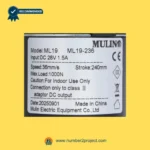 MULIN ML19-236 actuator label showing 28V DC input 240mm stroke 1000N load 36mm/s speed recliner lift chair motor specs close up Number2project