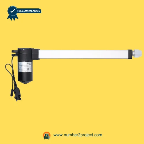 MULIN ML19-276 linear actuator motor for recliner and lift chair with dual connector cables aluminum shaft motion furniture actuator close up Number2project