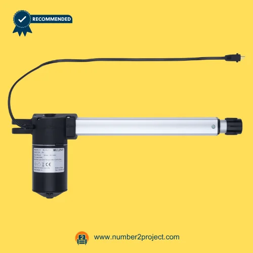 MULIN ML23-011 linear actuator motor for recliner and lift chair with power cable attached heavy duty motion furniture actuator close up Number2project
