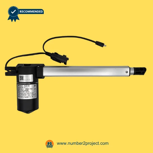 MULIN ML23-124 linear actuator motor for recliner and lift chair with dual connector cables heavy duty motion furniture actuator close up Number2project