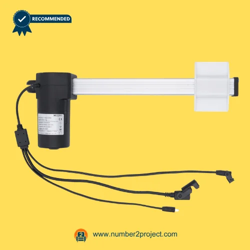 MULIN ML8-206A linear actuator motor for recliner and lift chair with multi cable connectors and aluminum shaft motion furniture actuator close up Number2project