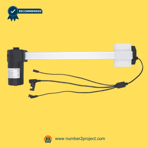 MULIN ML8-252 linear actuator motor for recliner and lift chair with multi cable connectors and aluminum shaft motion furniture actuator close up Number2project