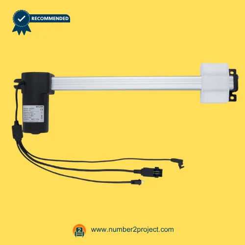 MULIN ML8-356 linear actuator motor with mounting block and multi connector cables for recliner lift chair power motion actuator close up Number2project